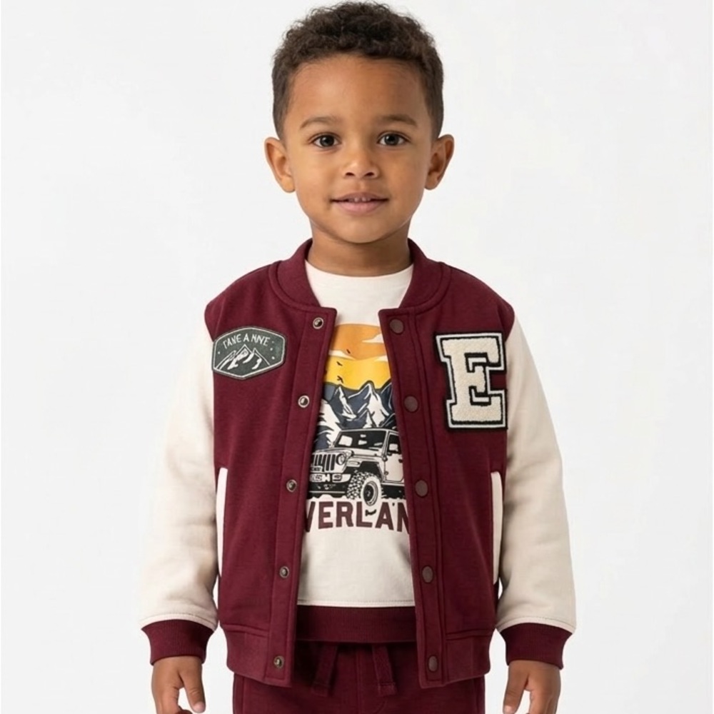 ✅ NWT Brave Youth 3-Piece Varsity Set — Cabernet (4T)